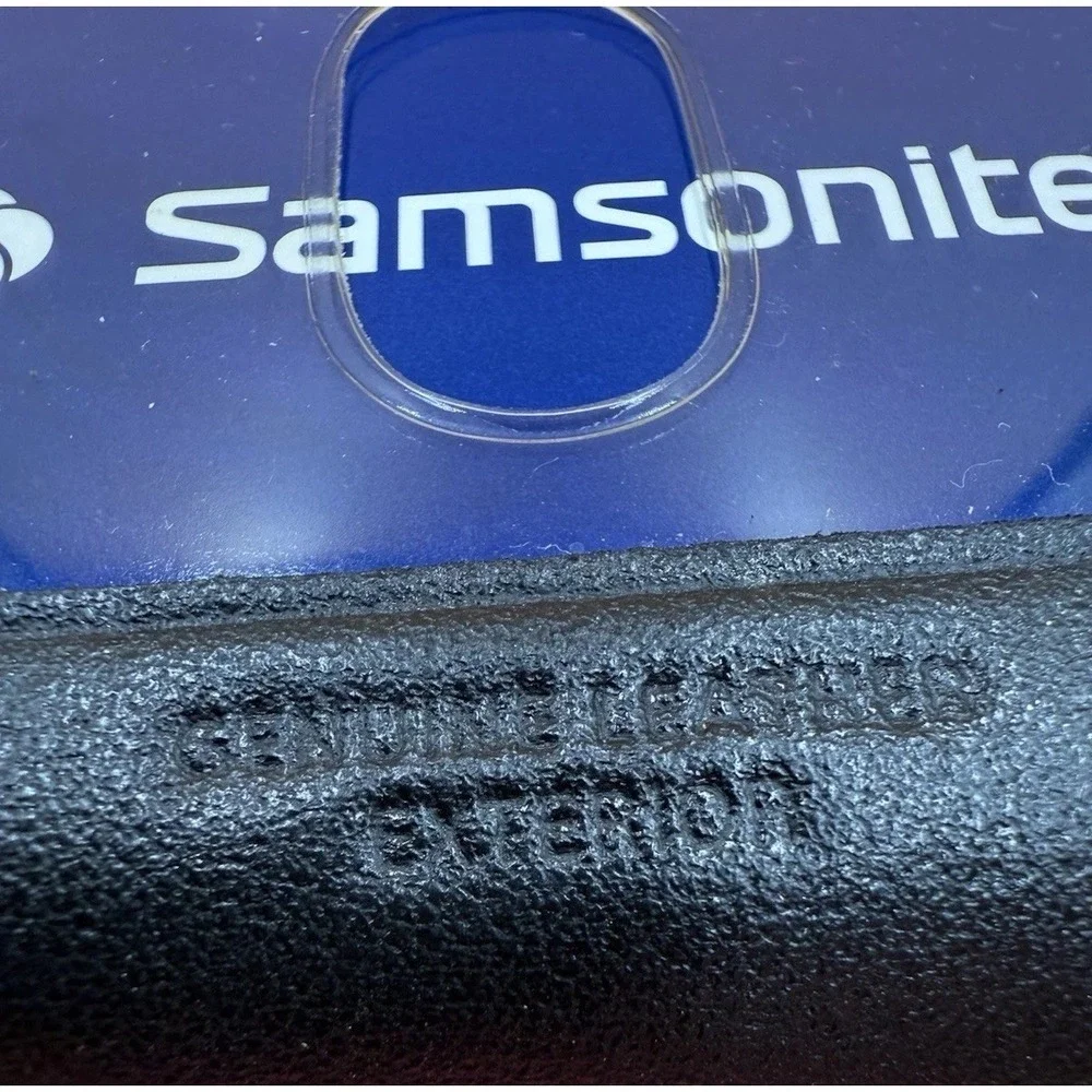 Samsonite Leather Accordion Card Holder Wallet Zip Around Organizer Black